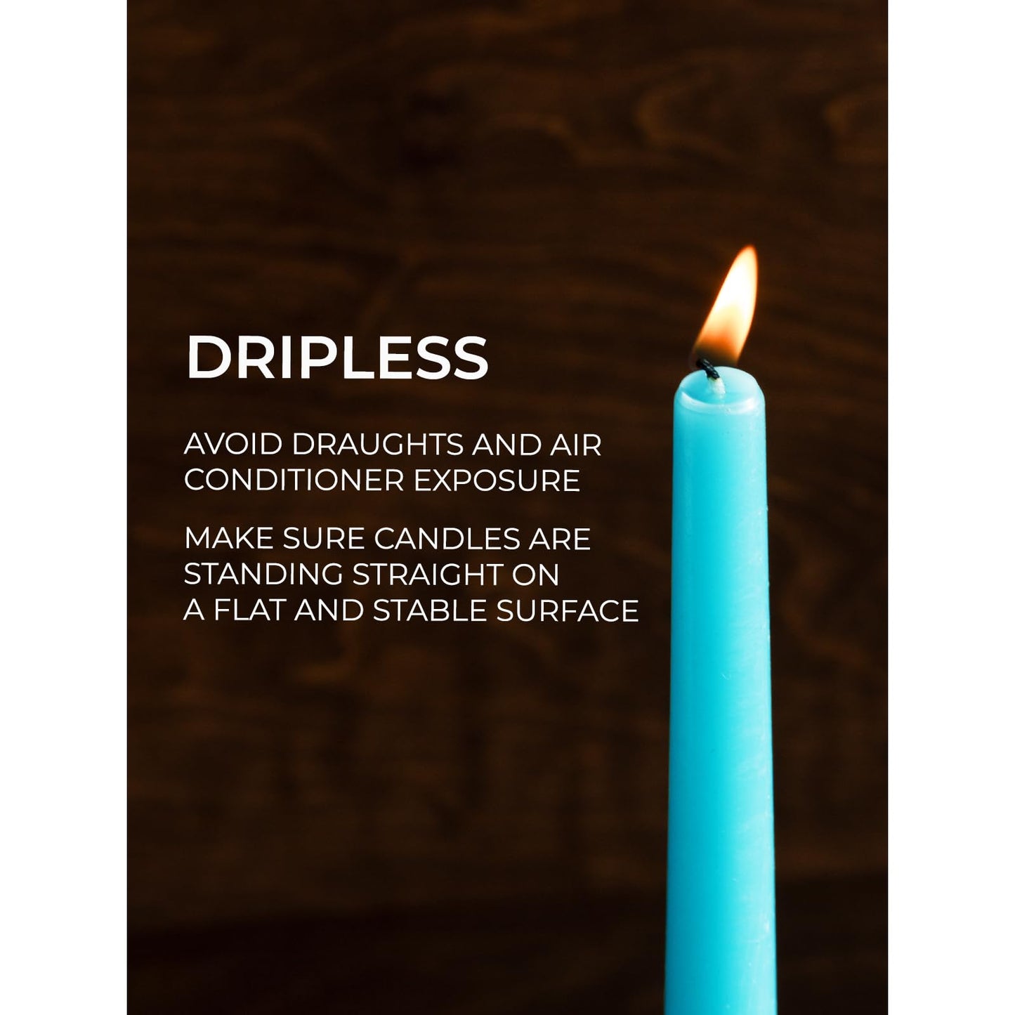 CANDWAX 12 inch Turquoise Taper Candles Pack of 4 - Unscented Smokeless Dripless Teal Candlesticks - Perfect for Holidays, Ordinary Dinners and Special Occasions - Tall Taper Candles