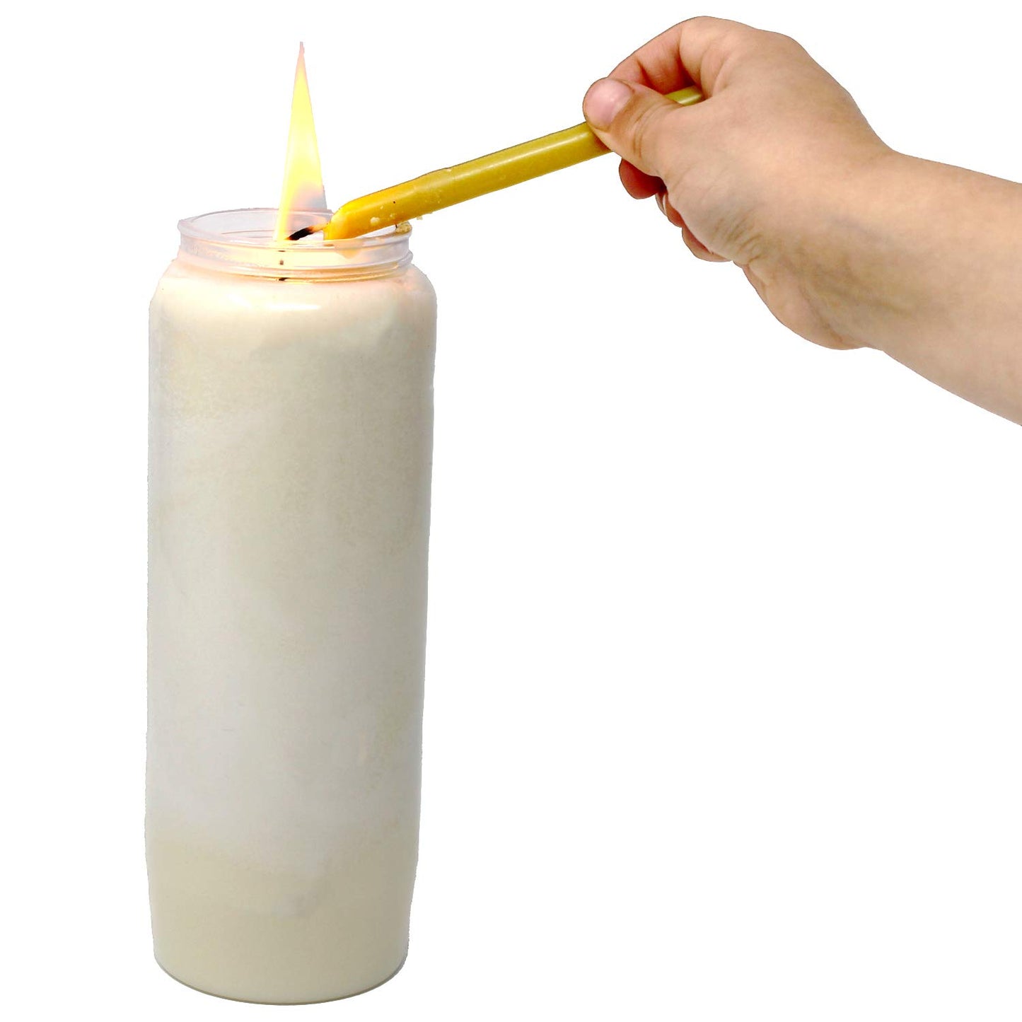 Nine Day memorial prayer Candle in Plastic Jar - Bulk 10 Pack- large Tall white pillar votive unscented vegetable oil candles to use in religious sanctuary praying or emergency blackout candels