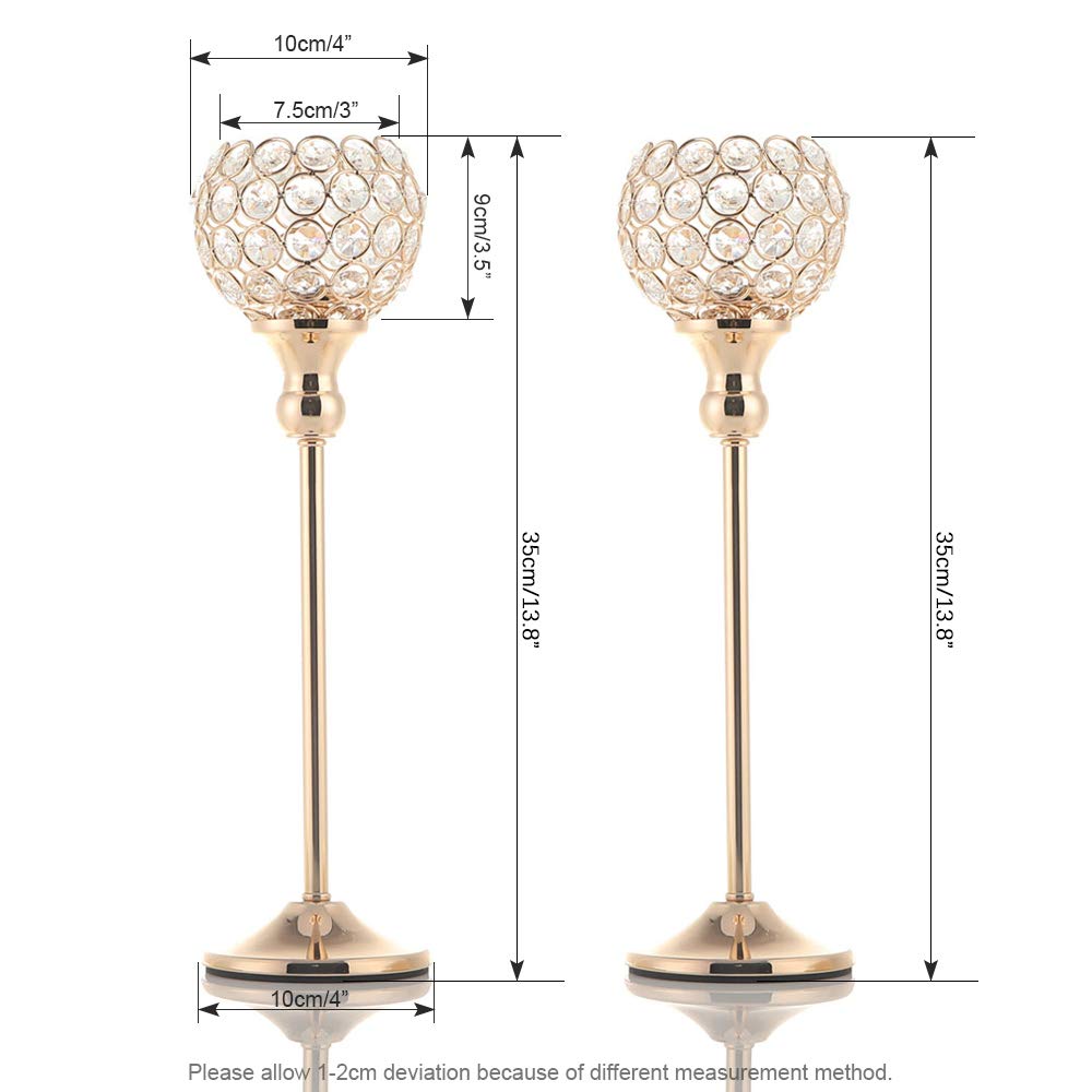 VINCIGANT Votive Candle Holders Pack of 2 for Modern Anniversary Celebration Halloween Wedding Coffee Table Decorative Centerpieces