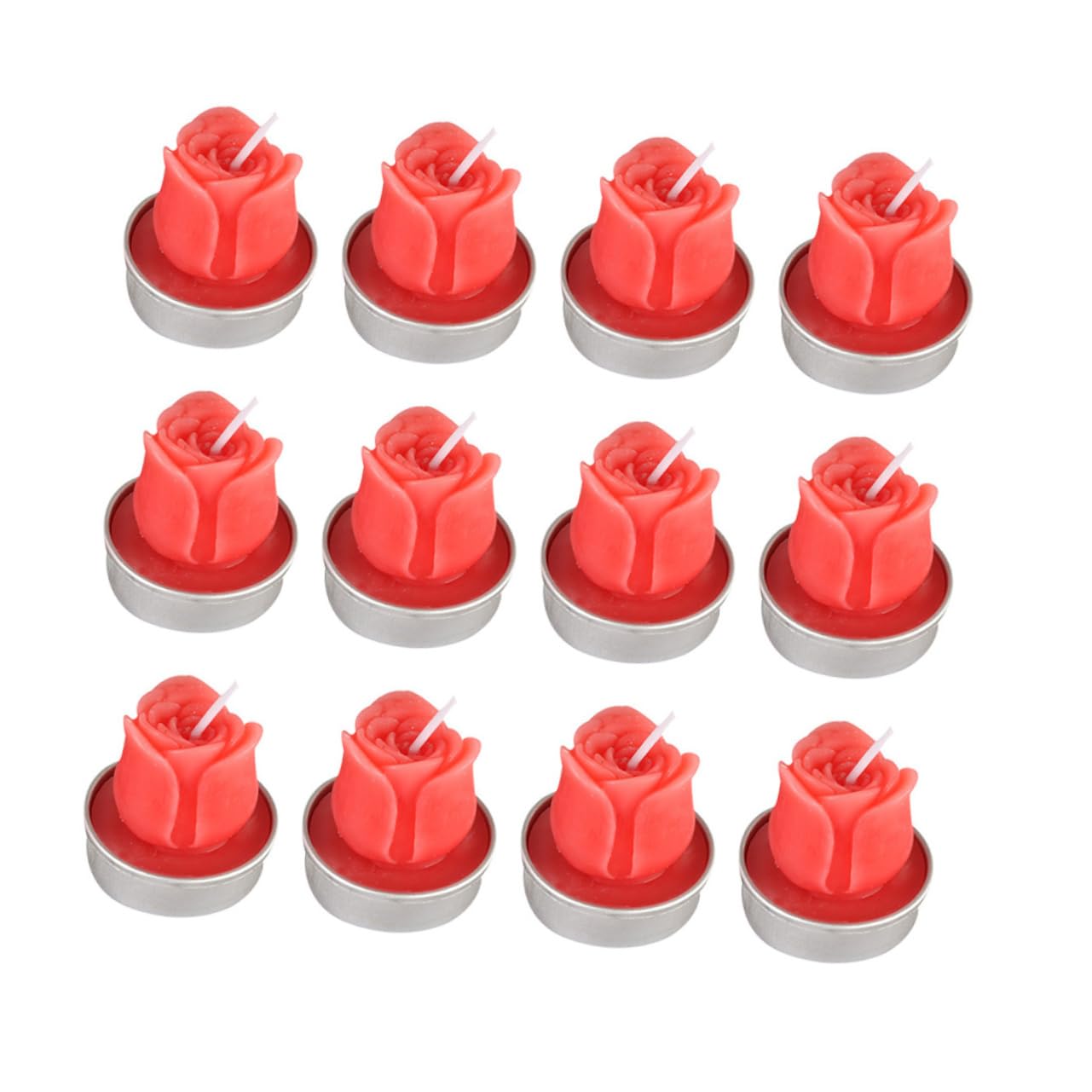 Ciieeo 12 Pack Tea Light Candles Holders Romantic Shape for Marriage Proposal Smokeless Long Burning for Wedding Party Christmas Event Dec