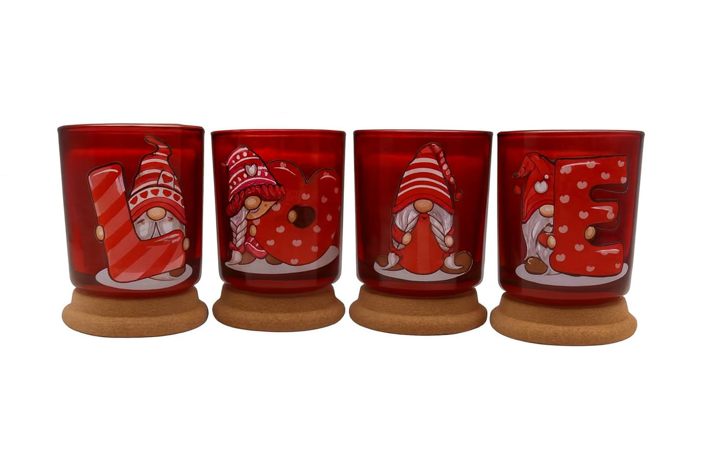 Valentine’s Day Scented Soy Candle – Romantic Blossom Scent, 10.5 oz Red Glass Jar, Gift-Ready | Soy Wax Candle Infused with Geranium, Patchouli, Tangerine, Rose Petals and More (Gnome Love Set)