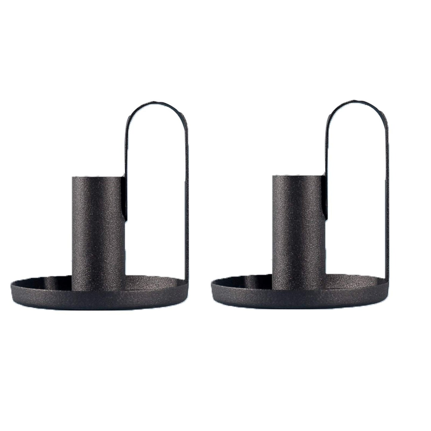 XILIN-1987 Candle Holderss 2 Pcs Iron Make Candle Holder, Decorative Cone Candle Candlestick, Pedestal Candle Stand, Incense Cones, Spa, Party，Weddings (Black) Decorative Candlestick