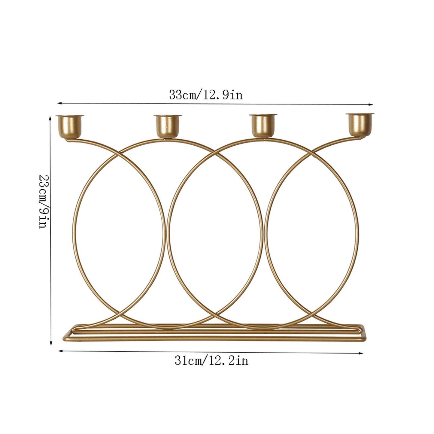 Candle Holderss Golden Taper Candle Holders Wrought Iron 4-Candles Fireplace Candelabra Candlestick Holder Centerpieces for Mantle Wedding Party Dinner Table Decoratin Decorative Candlestick