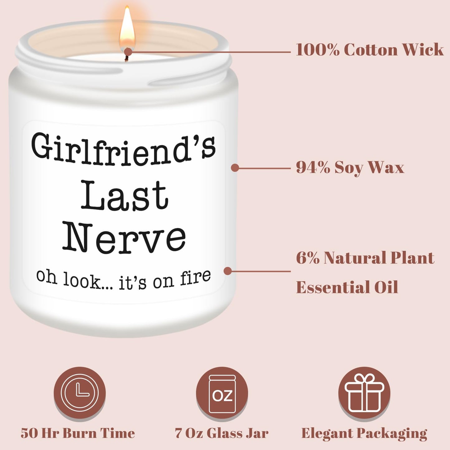 Homsolver Gifts for Girlfriend from Boyfriend, Valentines Birthday Mothers Christmas Anniversary Day Gifts for Girlfriend Fiancee, Romantic Scented Candles