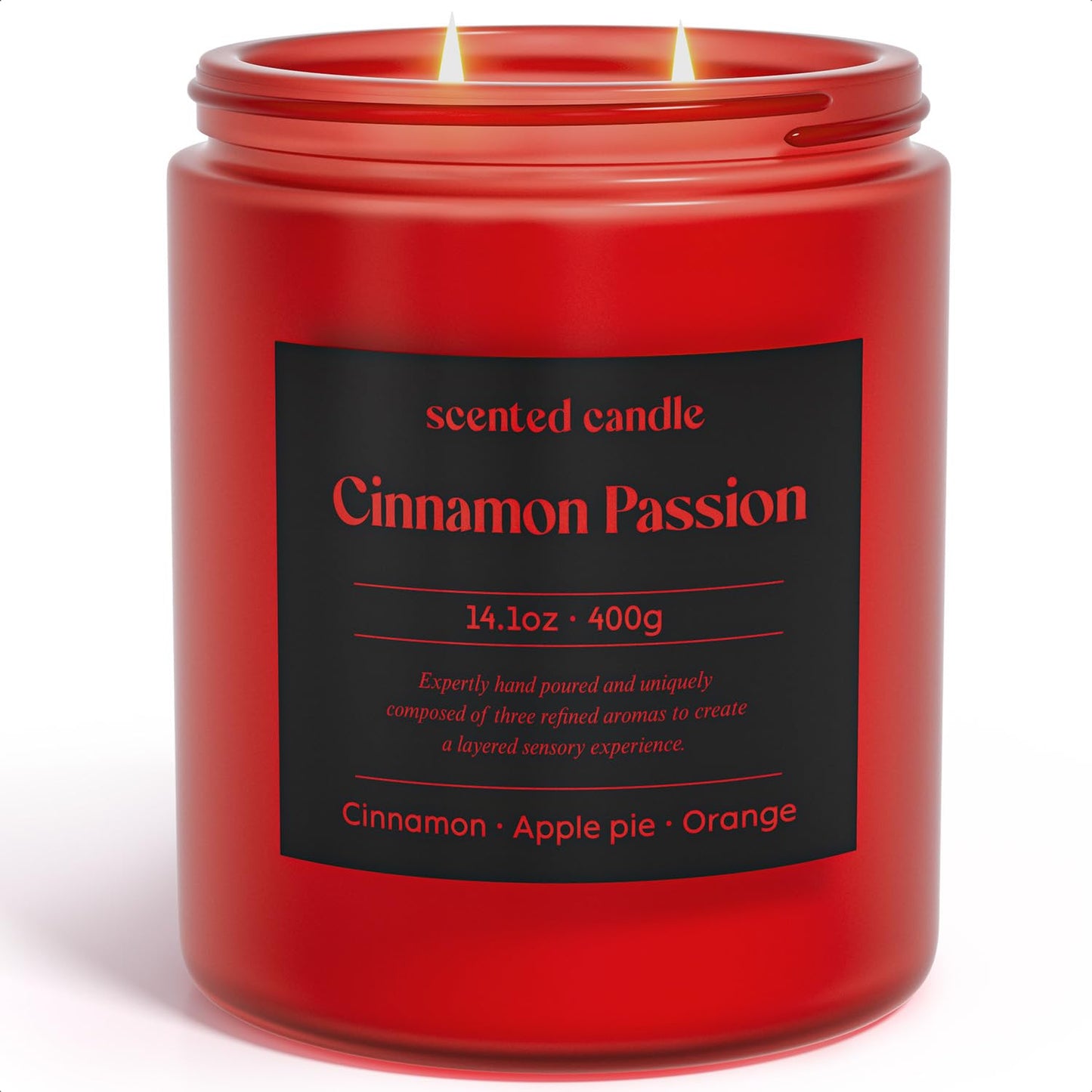 CHILLFLAME Cinnamon Candle, 14.1 oz Fall Candles for Home, 2 Wicks Blended Scents Scented Candles for Women and Men, Birthday Gifts for Women (Cinnamon+Apple Pie+Orange)