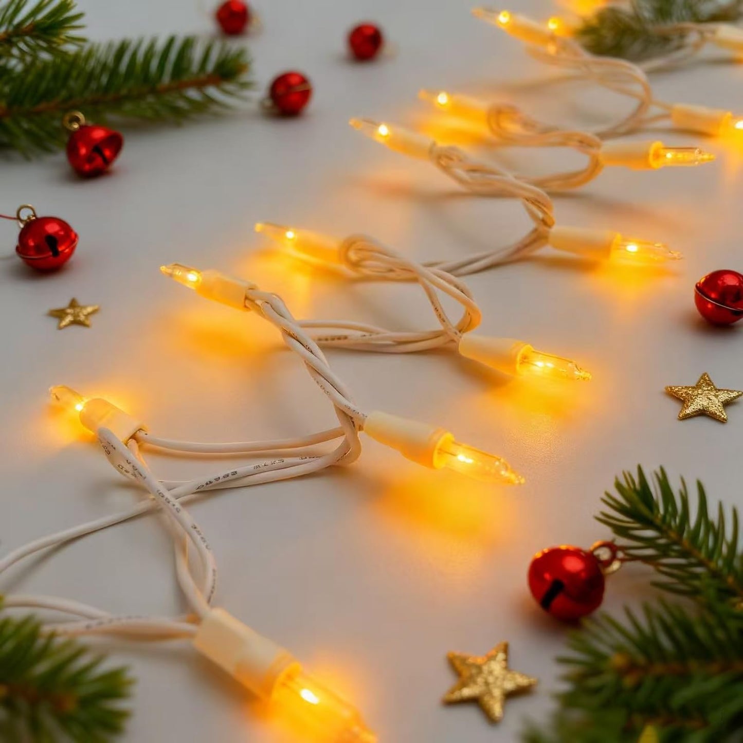 Christmas Lights Warm White,Incandescent Light String White Wire Indoor Outdoor, 200 Counts(2x100) 45 FT Length,Tree Light, Holiday Decorations in Party Yard,Spring Summer (White-Warm White)