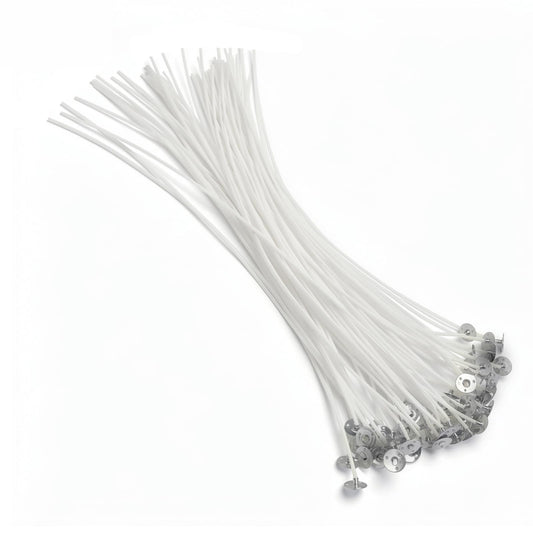 Aubeco 60Pcs Candle Wick, Low Smoke 12 Inch Pre-Waxed Cotton Wick with Tabs, Natural Cotton Core for Candle Making, Soy Candle DIY