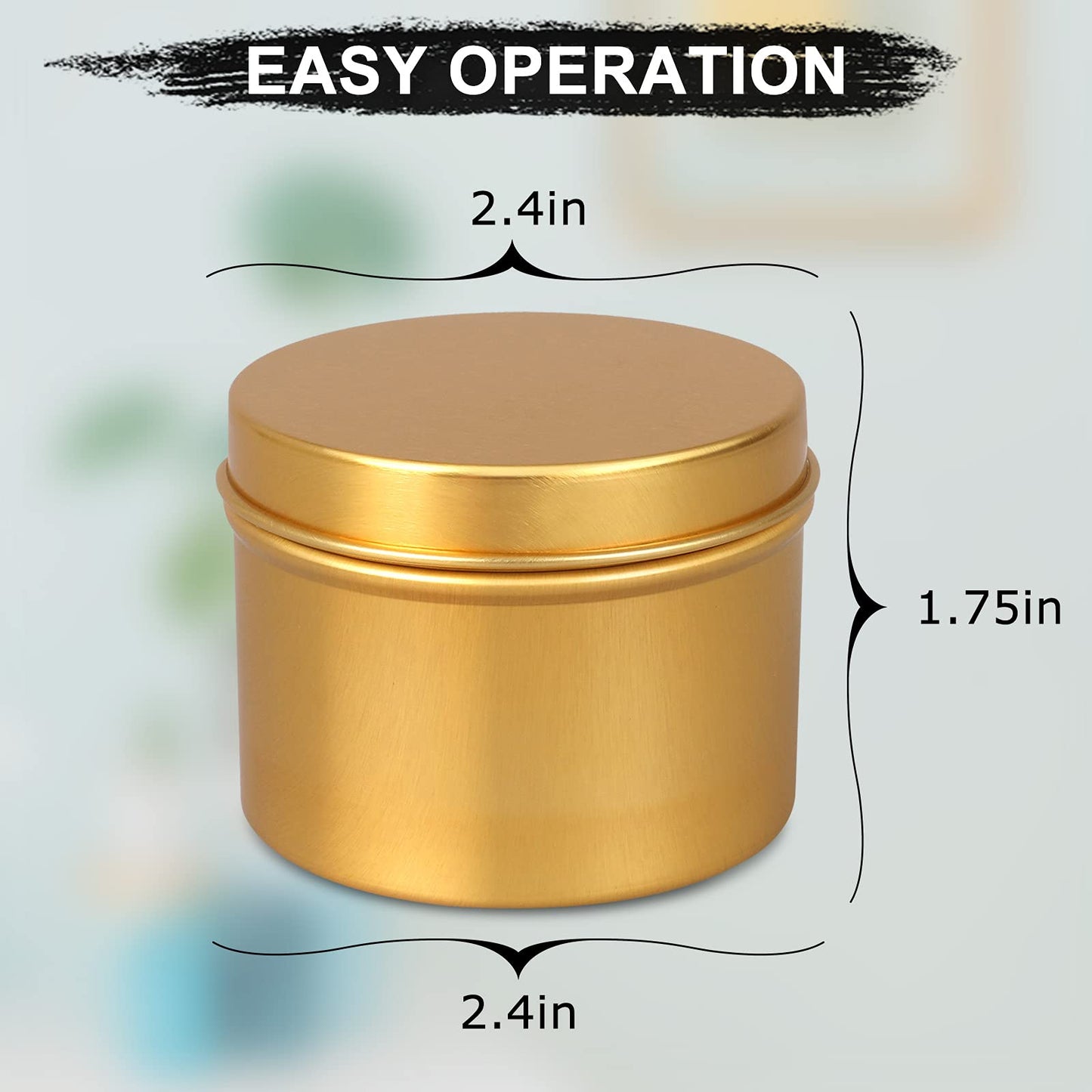DINGPAI Candle Tin 18 Pcs, 4oz Candle Containers, Candle Jars for DIY Candle Making, Gold Color, Arts & Crafts, Storage and Holiday Gifts