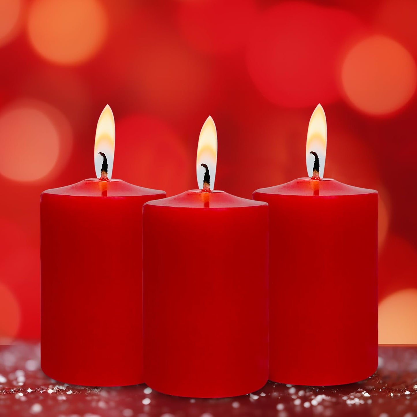 Red Votive Candles 15 Hour Burn Time Unscented Candles Votives Bulk Pack of 24 Small Pillar Candles