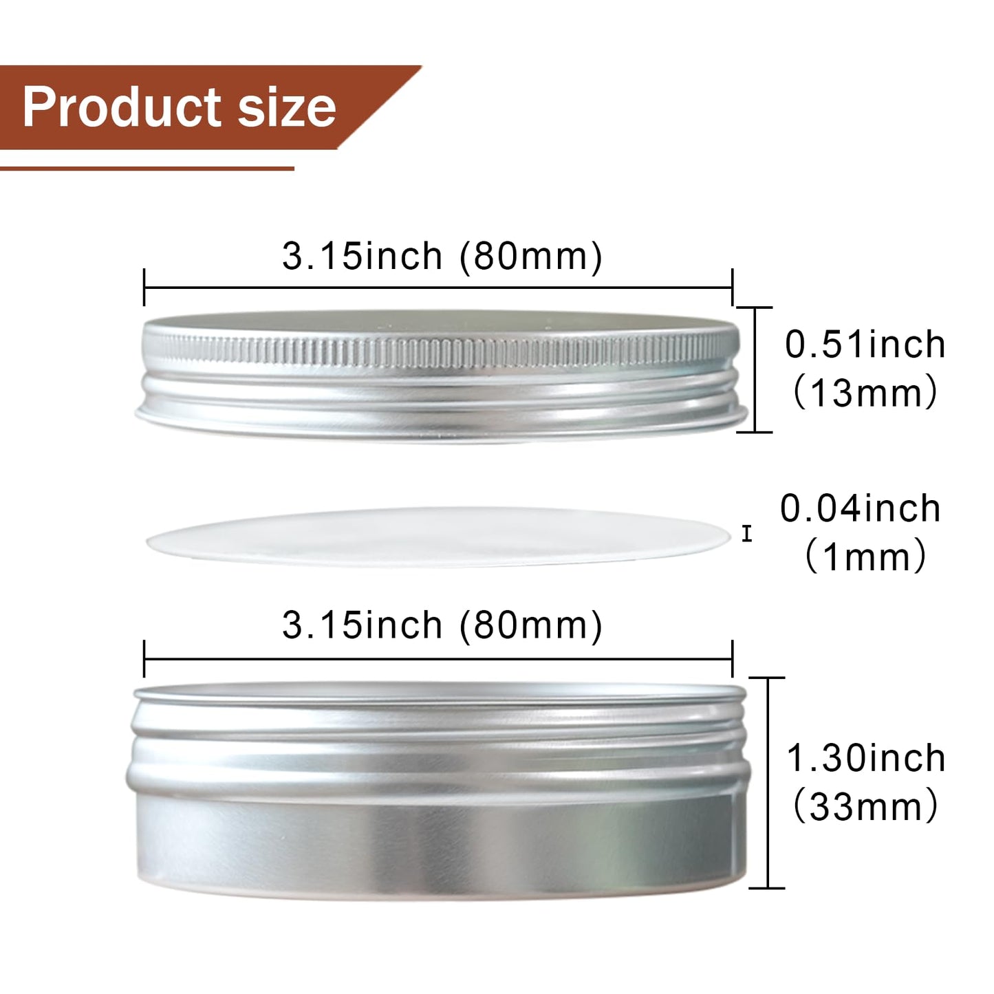 LIYAR 4 oz Tins with Lids, 24 Pack 4oz Tins Wide Mouth Aluminum Tin Cans, Durable Salve Containers Round Metal Tin with Lid and Labels for Spices, Candles or Salve(Silver)