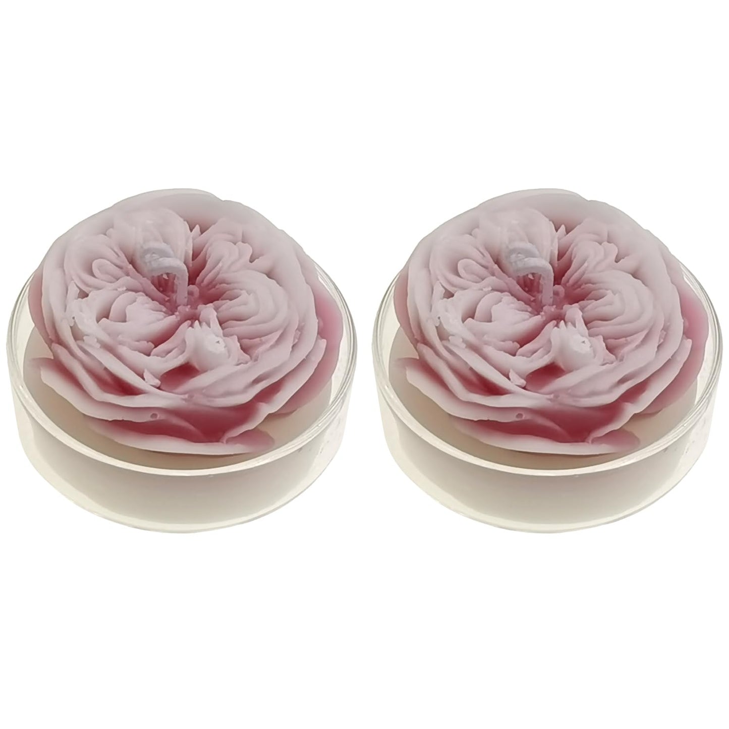 Scented Candle with Cup 2 Pack, 58G Soy Wax Rose Candle, for Meditation, Yoga, Birthday, Wedding, Housewarming (Dark-Pink)