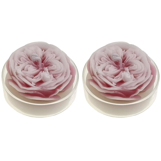 Scented Candle with Cup 2 Pack, 58G Soy Wax Rose Candle, for Meditation, Yoga, Birthday, Wedding, Housewarming (Dark-Pink)