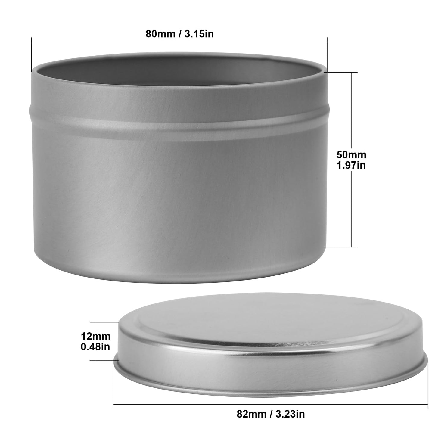 GENHAKON 36 Packs 8 oz Silvery Candle Tins, Bulk Candle Making Tins, Candle Making Jars for Making Candles