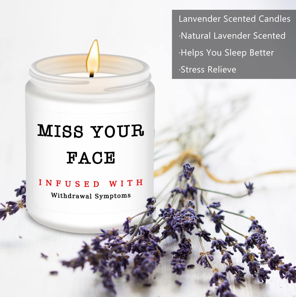 Homsolver Gifts for Women, Men, Friends, Sister, Bestie, Mother Day Gift for Friend, Christmas Birthday Candles for Her Him, Unique Friendship Gift for Friend, Miss Your Face Scented Candle