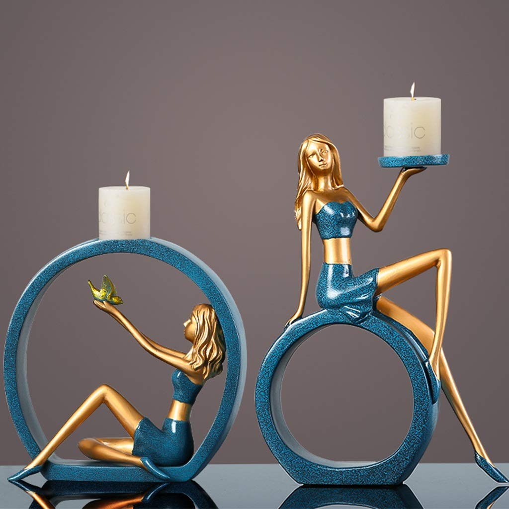 XILIN-1987 Candle Holderss Creative Dancing Girl Candle Holder Dining Table TV Cabinet Living Room Porch Home Crafts Decoration Candle Holder Decorative Candlestick (Size : A)