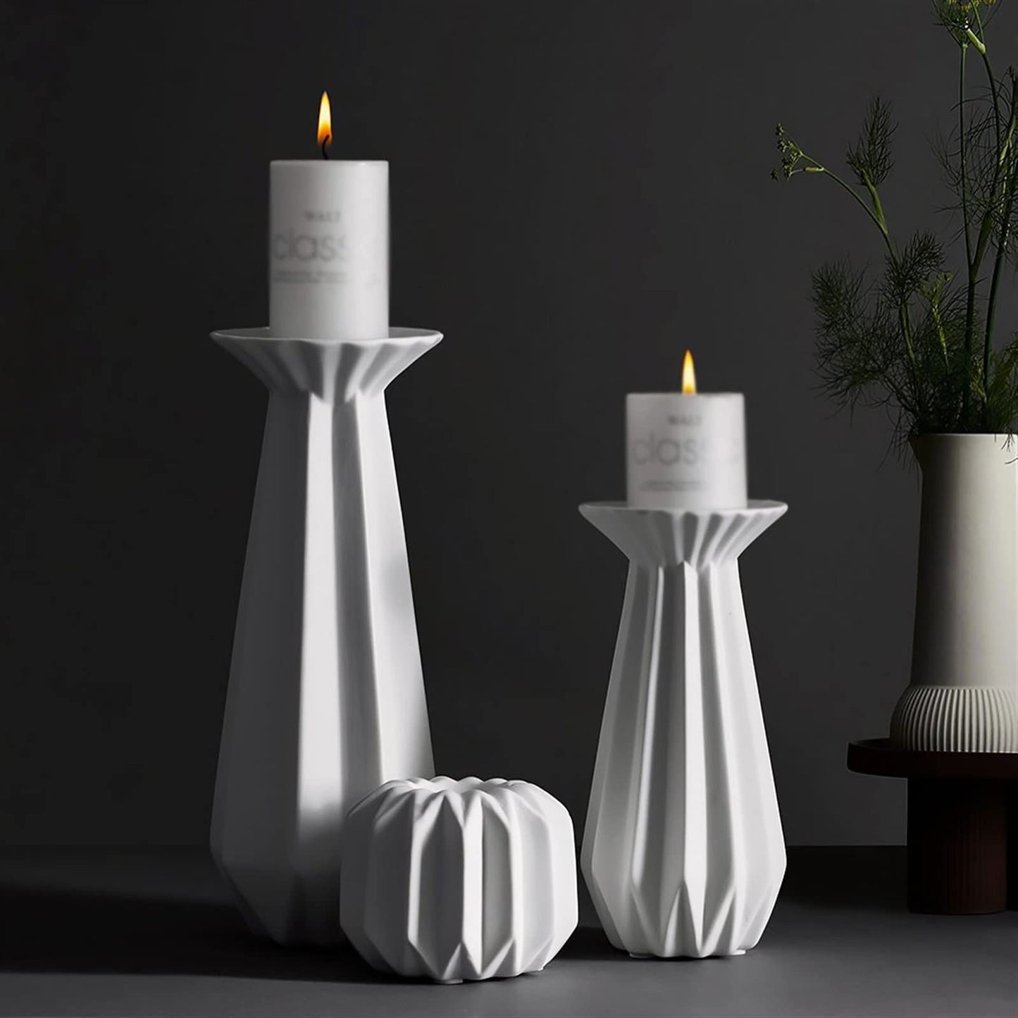 Candlestick Holders Table Center Decoration White Candlestick Household Romantic Candle Holder Ceramic Ornaments Candle Holders