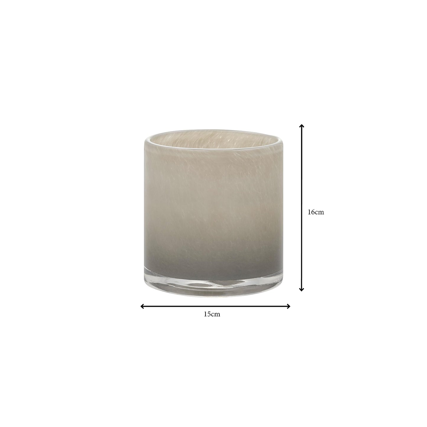 blomus SAGA Glass Hurricane Lamp - Large - Mourning Dove (Brown/Grey)