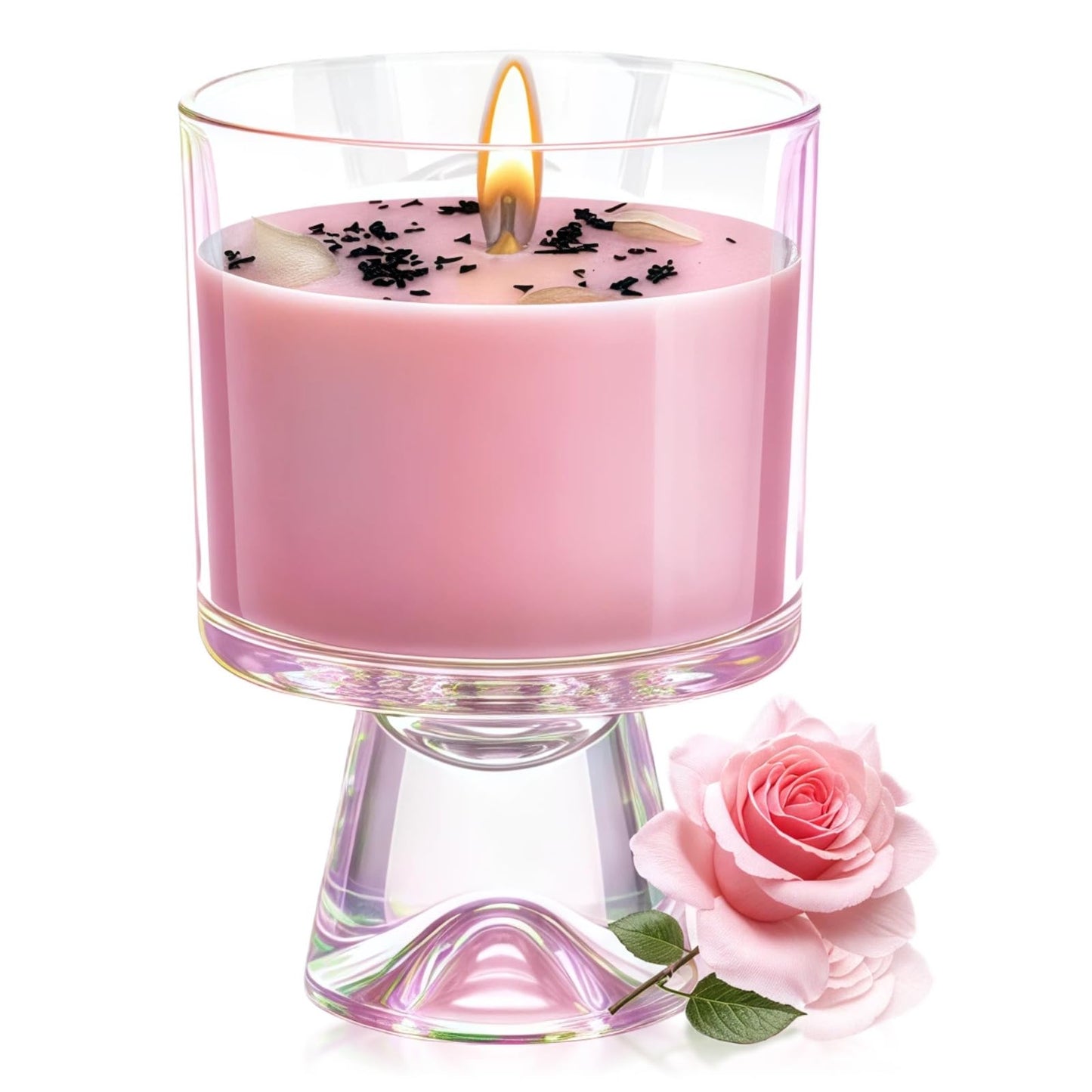 Graduation Gift for Women – Natural Soy Candle, 48-Hour Long Burning Aromatherapy with Rose & Healing Crystals, Gift for Mom, Bridesmaid, Birthday, Valentine, Housewarming (Rose Scented)