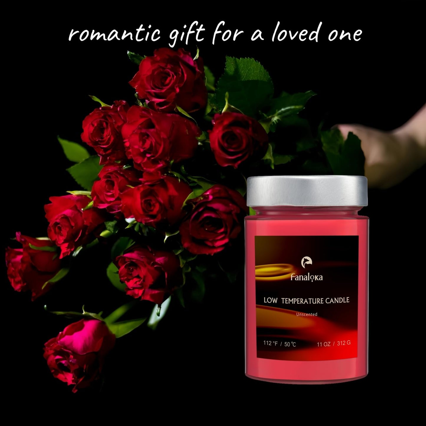 Low Temperature Candles for Wax Play, Low Heat, Body Safe, Unscented Dripping Candles for Valentine’s, Wedding, Home Decor, 122 °F(50 °C), 11 oz, Peelable Wax (Red)
