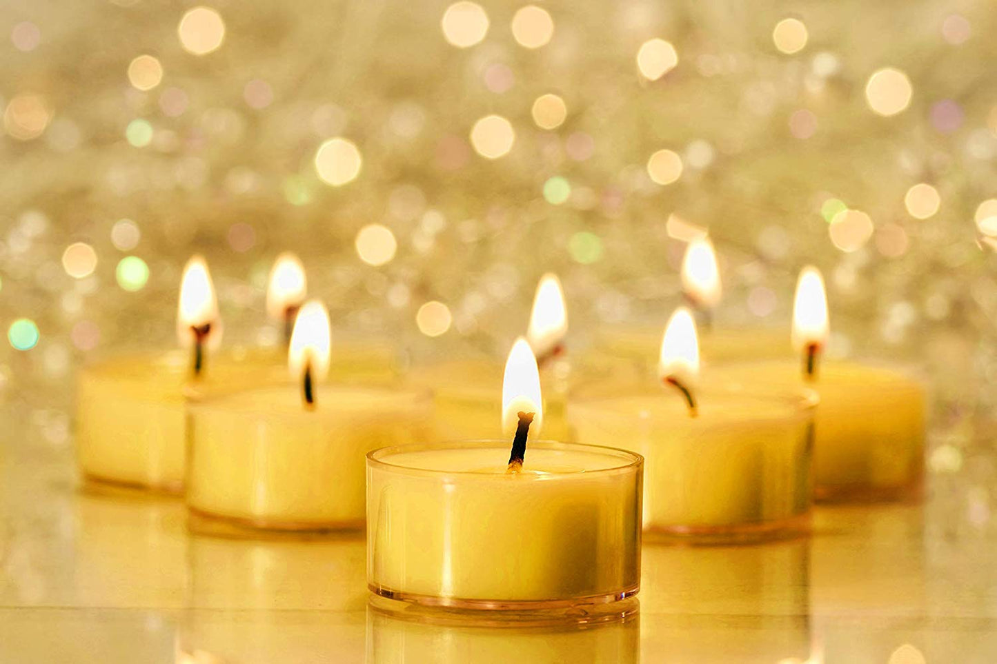 100% Pure Raw Beeswax Tea Lights Candles (Set of 12) Organic Hand Made