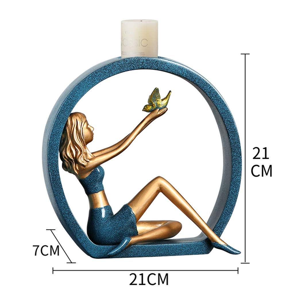 XILIN-1987 Candle Holderss Creative Dancing Girl Candle Holder Dining Table TV Cabinet Living Room Porch Home Crafts Decoration Candle Holder Decorative Candlestick (Size : A)
