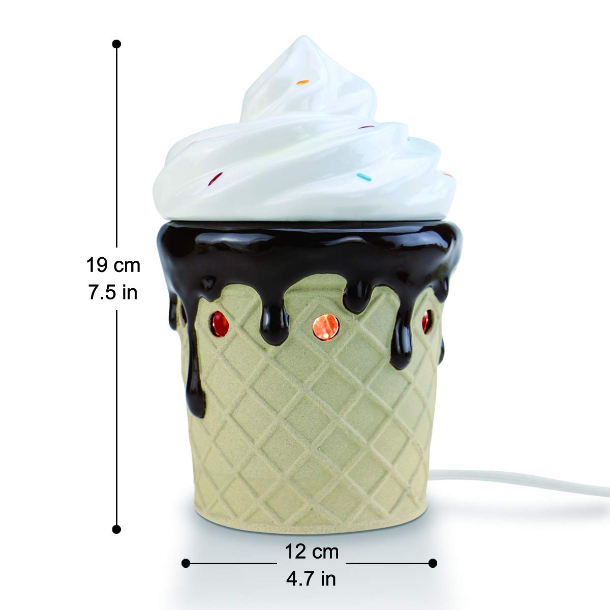 STAR MOON Cute Wax Warmer Wax Melter for Scented Wax Candle Warmer for Wax Melt with One More Bulb Removable Dish Home Decor Home Fragrance Ice Cream Decor Ideal Gift (Sweet Ice Cream)