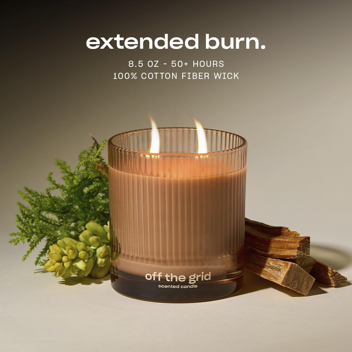 Off The Grid Luxury Scented Candle by Snif, Warm and Calming Candle, 50+ Hours, 100% Cotton Fiber Wicks, Soy Wax Blend, Non-Toxic, Vegan, 8.5 oz