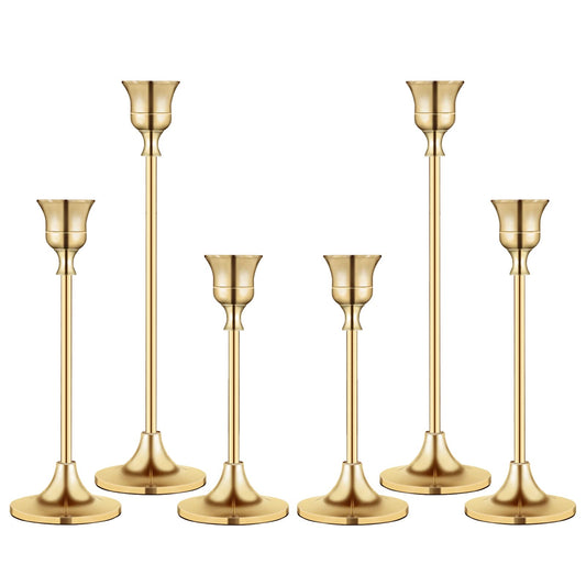Candlestick Holders,Taper Candle Holder for Candlesticks Gold Brass Vintage Candle Stick Candle Holders Candelabra Candle Holder for Fireplace Party Dining Home
