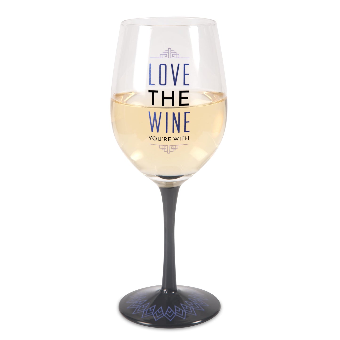 Pavilion Gift Company Pretty Inappropriate "Love The Wine You're With" Wine Glass Candle Holder, Purple