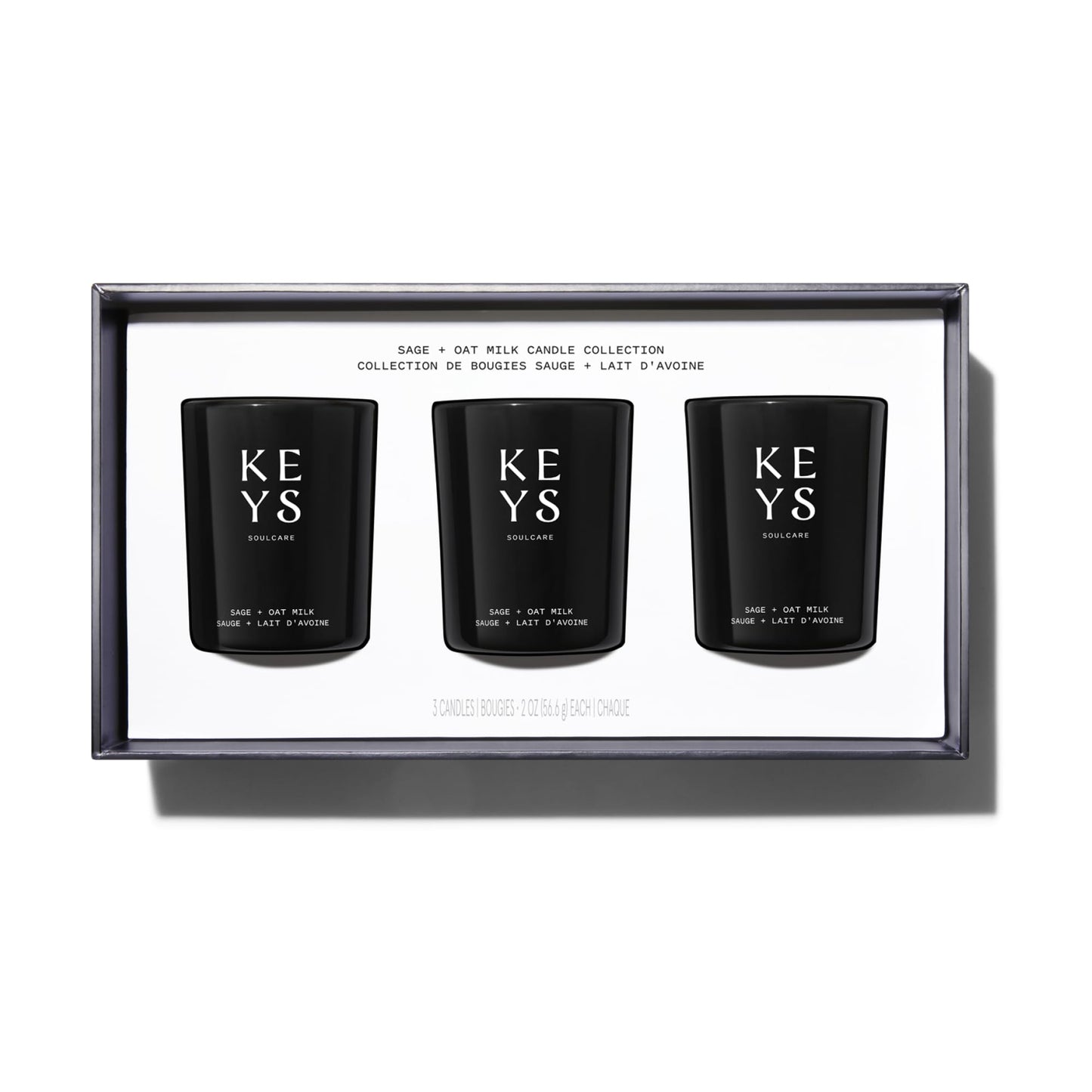 Keys Soulcare Sage + Oat Milk Votive Mini Candle Set, Single-Wick Home Fragrance, Calming + Relaxing Scent for Body & Mind, Vegan, Cruelty-Free, 6.6g
