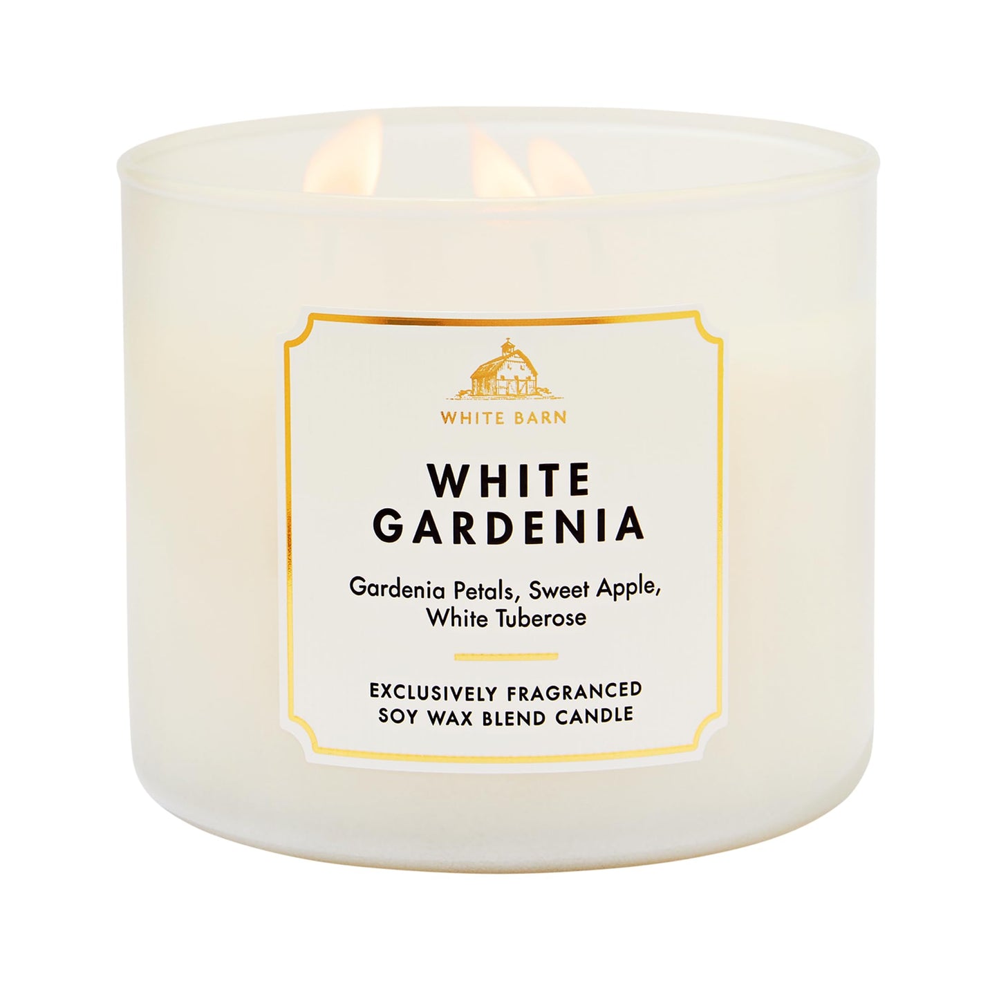 Bath & Body Works White Gardenia 3-Wick Candle - Scented Candle for At-Home Use - Long-Lasting, Room-Filling Fragrance - High Fragrance Oil Concentration - Soy Wax Blend