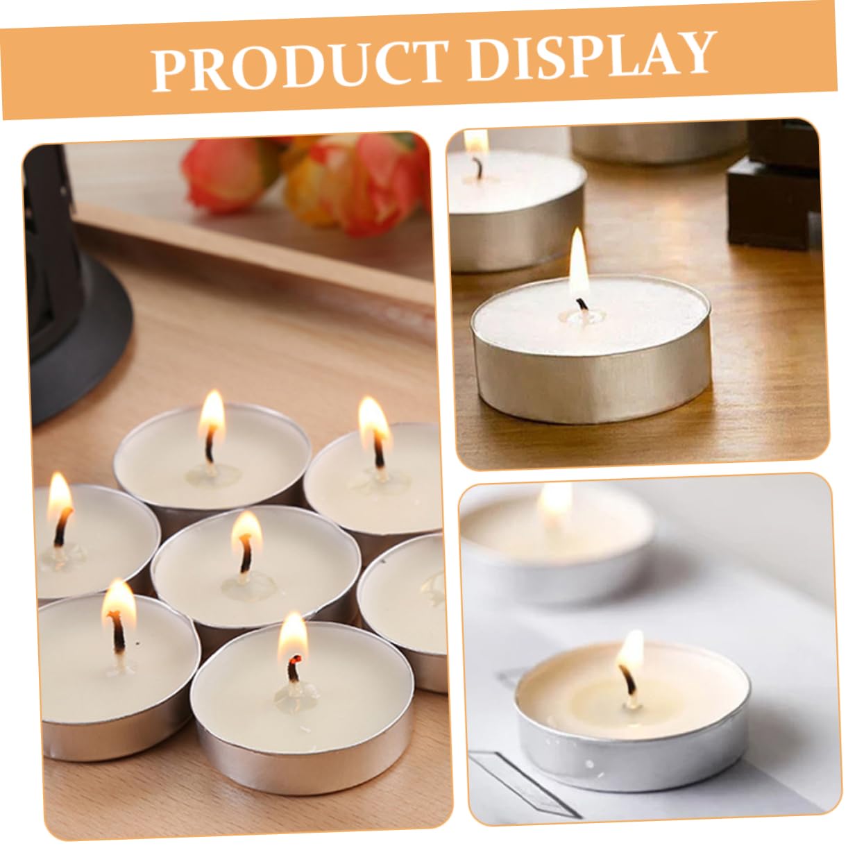 Zerodeko 100pcs Round Tealight Candles Unscented Multi Function Wedding Candles for Home and Long Burning for Romantic Atmosphere for Special Occasions