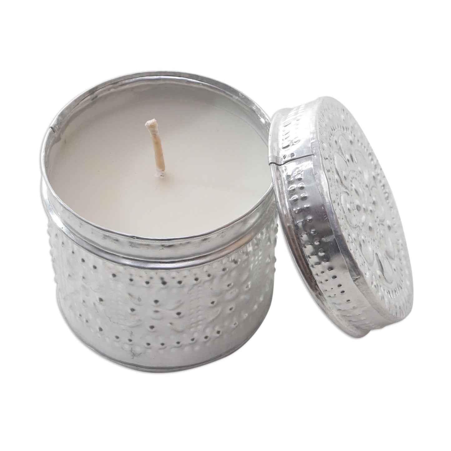 NOVICA Artisan Handmade Aluminum Tinned Candles Beeswax from Bali Set of 3 Metallic Indonesia Lamps Lighting Natural Materials [Smallest Piece 1.6in H x 2in Diam. Largest Piece 3.1in H x 3.1in Diam.]