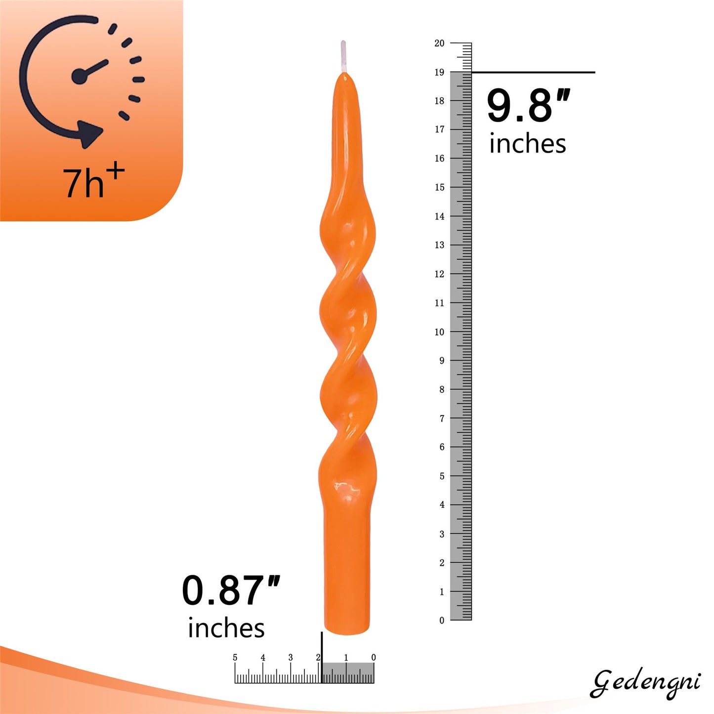 4pcs Halloween Spiral Candlesticks Orange Tapered Candle,10INCH Cute Candle Sticks Short Taper Candles Pumpkin Twisted Candlestick for Holiday Halloween Party Gifts
