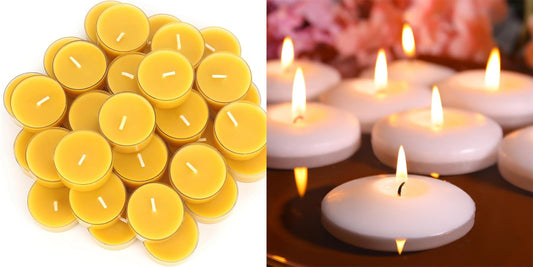 Beeswax Tealight Candles+ White Floating Candles