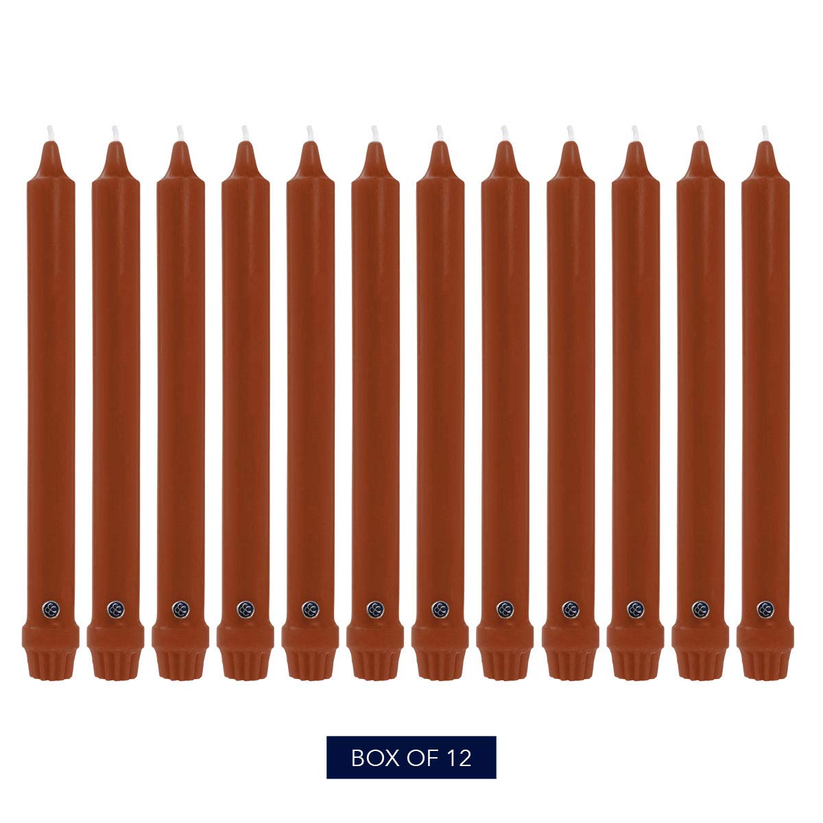 Colonial Candle Unscented Taper Candle, Classic Collection, Amber, 12 in, Pack of 12 - Up to 10 Hours Burn