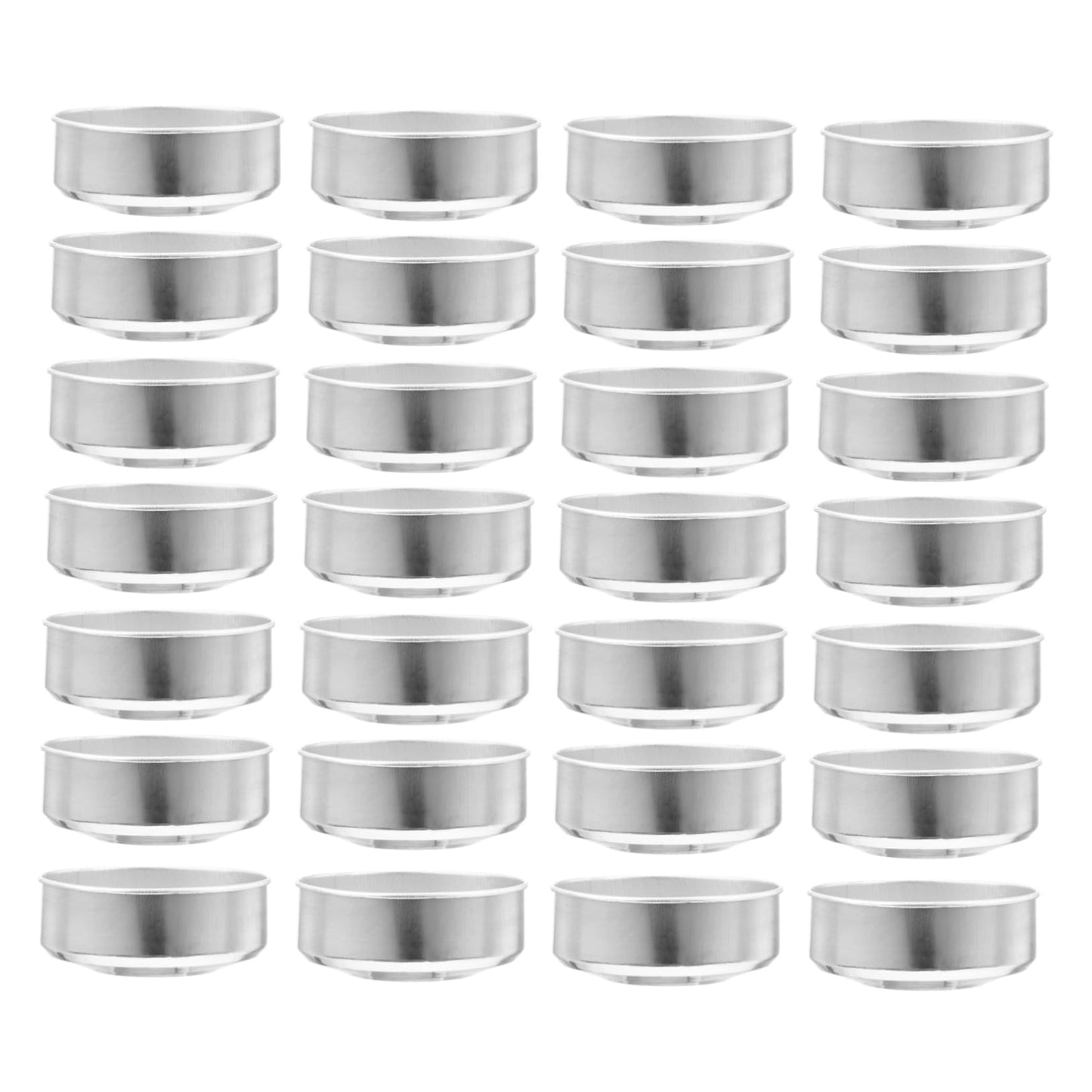 NUOBESTY 100pcs Aluminum Candle Box Tea Candle Tins Tealight Tin Holder Candel Make Model Small Candles Travel Tin Candles Tea Lights Aluminum Candle Holder Votive Tea Holder Travel Kit Cup