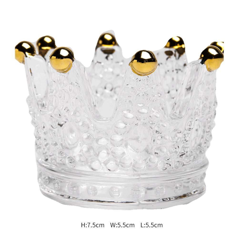 XILIN-1987 Candle Holderss Creative Crown Glass Candlestick Bedroom Living Room Romantic Candlelight Dinner Props Candle Holder Decorative Candlestick