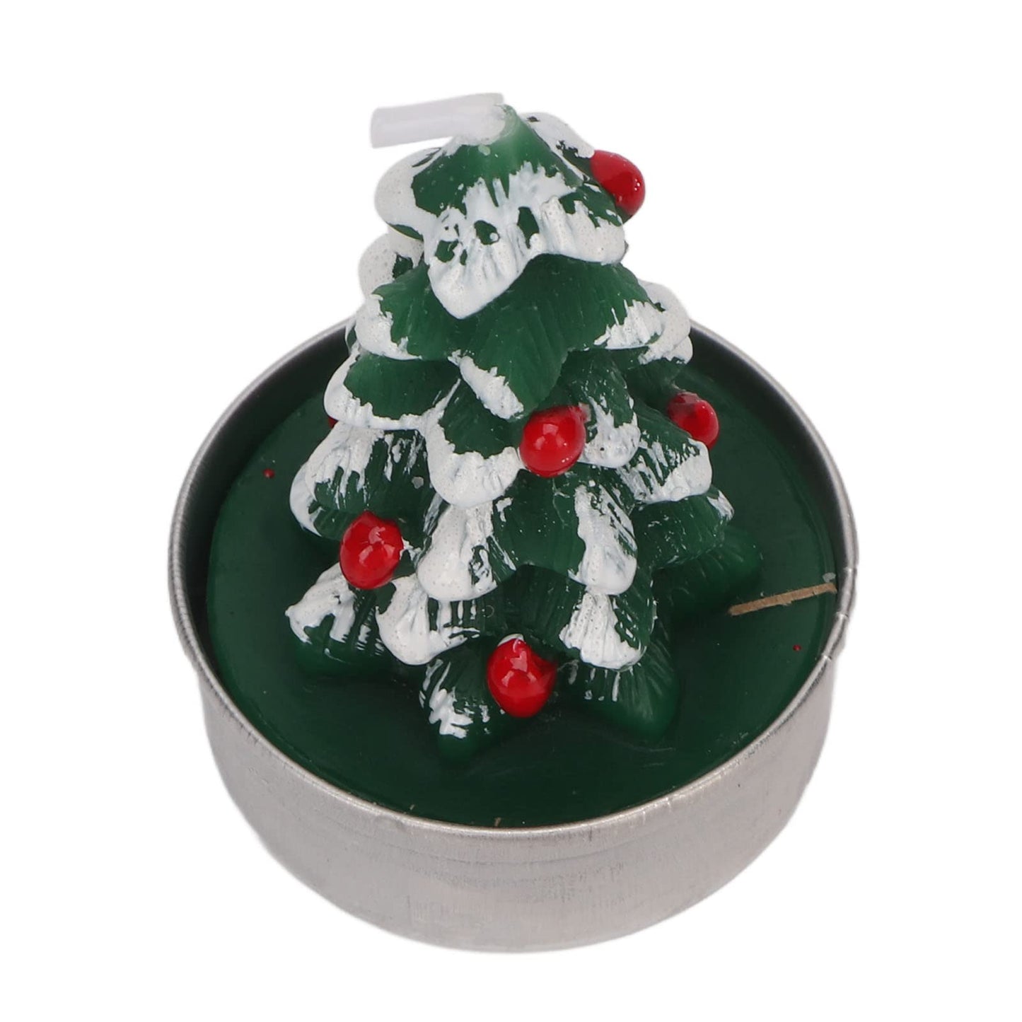 Srliya Christmas Tree Tealight Candles, Premium Paraffin Material, Long Burning Time, Cute Festive Design, 3pcs Tea Candle Holder, for Christmas Parties, Weddings