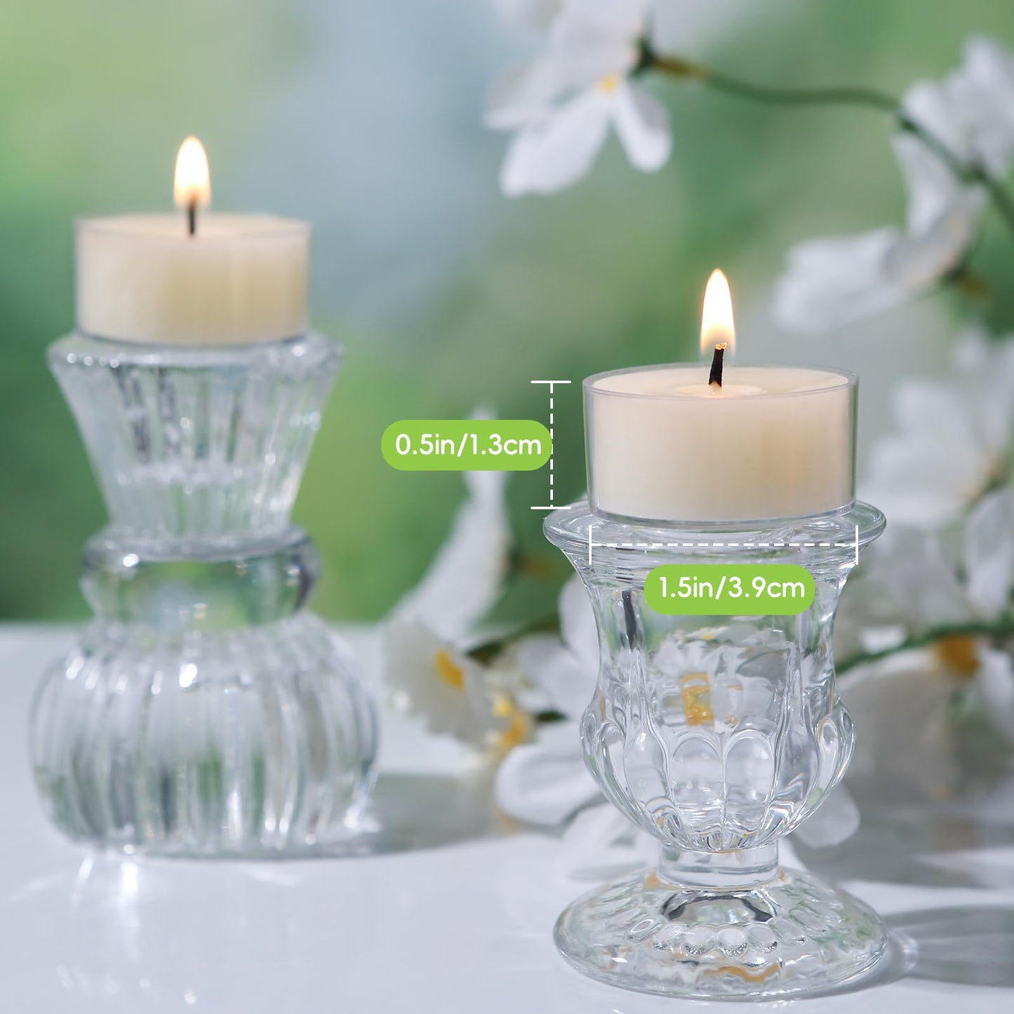 24Pcs White Beeswax Tea Light Candles-4 Hour Burn Time,100% Pure Natural Beeswax-Clean Burning & Air Purifying, Smokeless Bulk Tea Lights for Spa,Meditation,Wedding & Home Decor