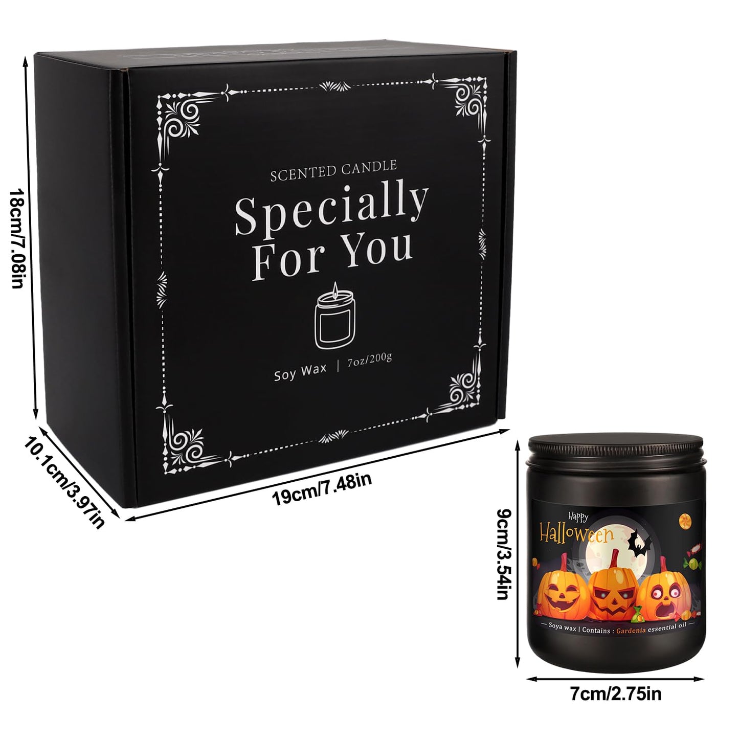 CLTNIKET Halloween Scented Candle Set, 4-Pack 7oz Soy Wax Candles with 4 Fragrances, Long-Lasting Burning for Halloween, Christmas, Home Decor, Rituals & Themed Parties.