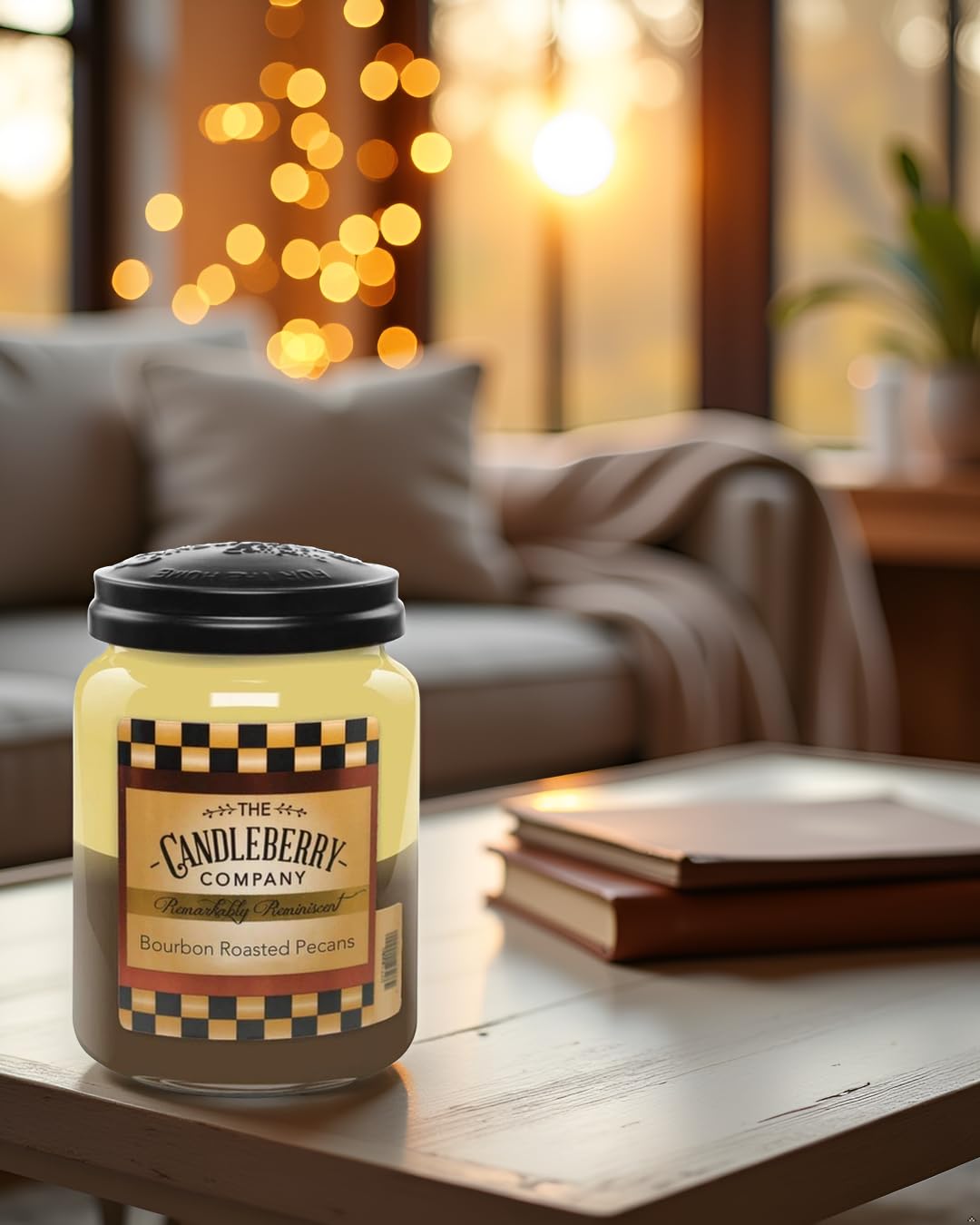 Candleberry Candles | Strong Fragrances for Home | Hand Poured in The USA | Highly Scented | 135 Hour Burn Time | Large Jar (Bourbon Roasted Pecans)