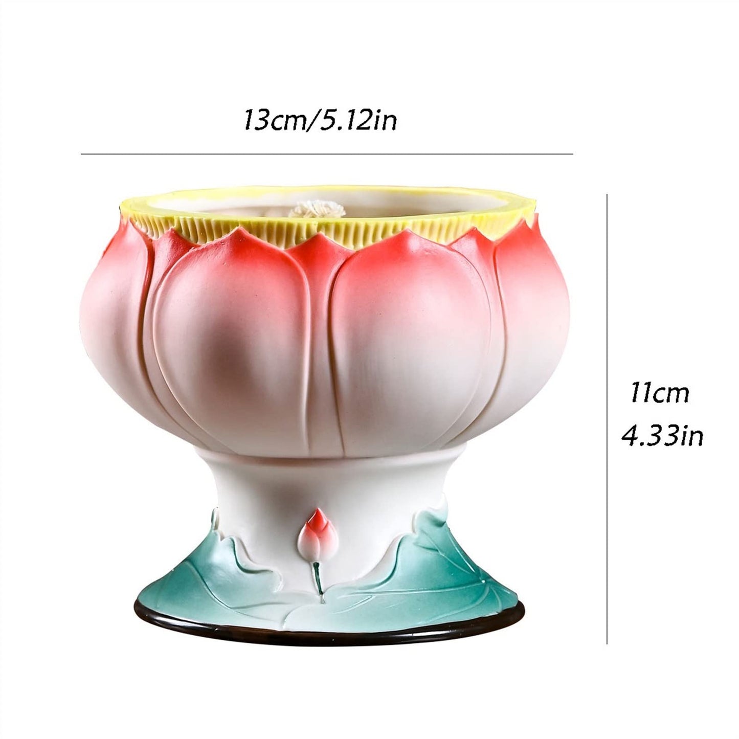 Candlestick Holders Candle Holder Oil Lamp Ceramic Candlestick Elegant Lotus Shaped Candle Holder Home Decoration Table Center Decoration Candle Holders (Size : A)