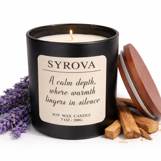 Lavender & Sandalwood Candle, Luxury Scented Soy Candle 7oz, Calming Relaxing Fragrance for Home, Stress Relief & Sleep Aromatherapy Candle, Gift for Women, Long Lasting Jar Candle