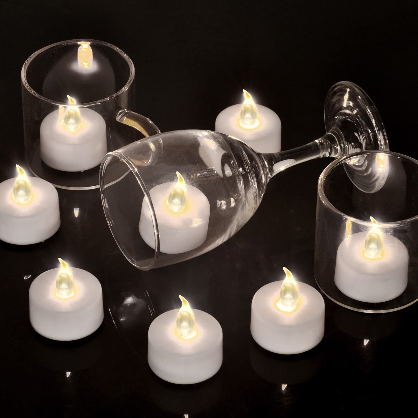 Biyanuo Tea Light, 100 Pack Flameless LED Tea Lights Candles Flickering red 200+ Hours Battery-Powered Tealight Candle. Ideal for Party, Wedding, Birthday, Gifts and Home Decoration