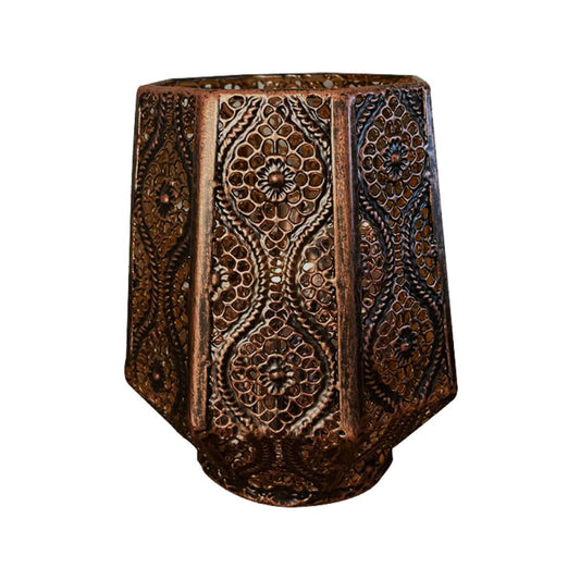 Alipis Vintage Moroccan Hollow-Out Iron Candleholder Retro Decorative Candlestick Stand for Living Room Home Décor Tall Metal Desktop Ornament
