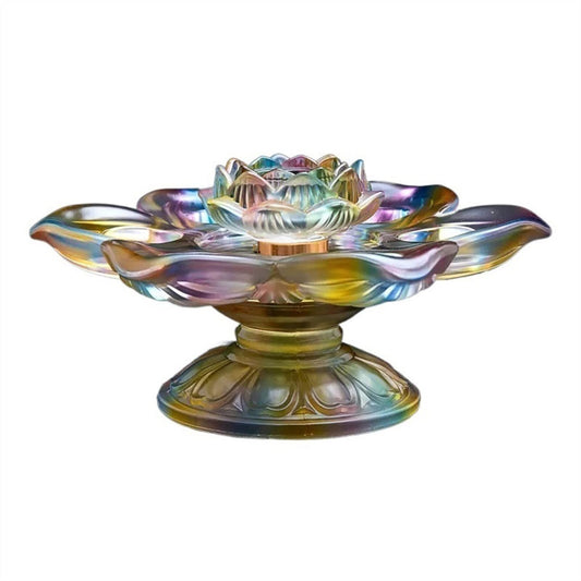 Candlestick Holders Seven-Hole Candle Holder Colorful Glazed Candlestick Beautiful Lotus Decorative Ornaments Candle Holders (Color : A)