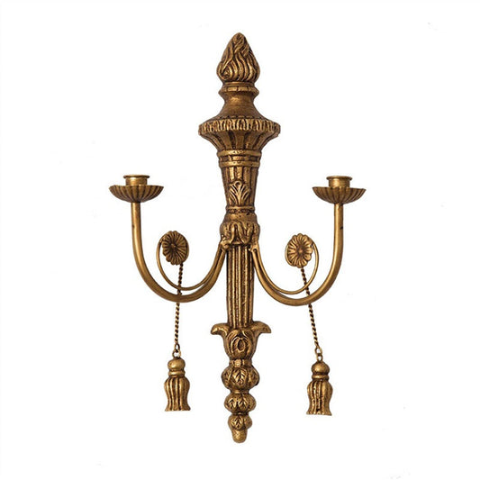Candlelight Stand Vintage Light Luxury Candlestick Porch Corridor Wall Decoration Wall-Mounted Iron Candle Holder Candle Sticks Holder