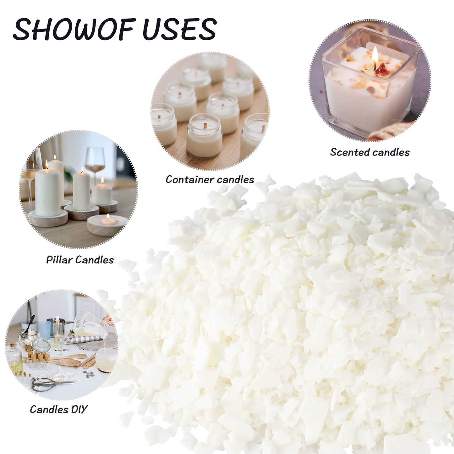CLTNIKET Candle Making Soy Wax-2 lb Bag（32oz）-Pure Nature DIY Soy Wax Flakes