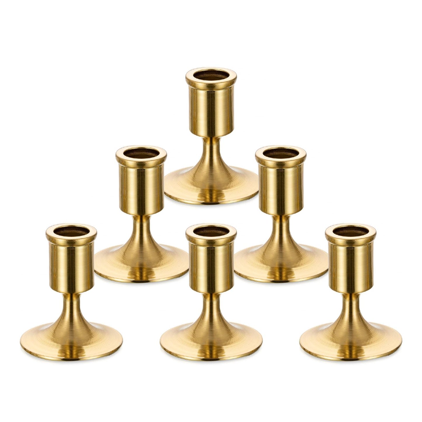 Sziqiqi Candlesticks Holder for Wedding Table Centerpiece - Gold Taper Candle Holders Candle Stick Holder Bulk for Christmas Candlelight Dinner Wedding Party Festival Decor 6 Pieces